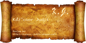 Kácsor Judit névjegykártya