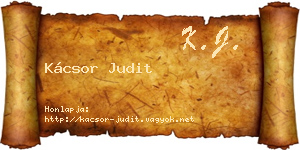 Kácsor Judit névjegykártya